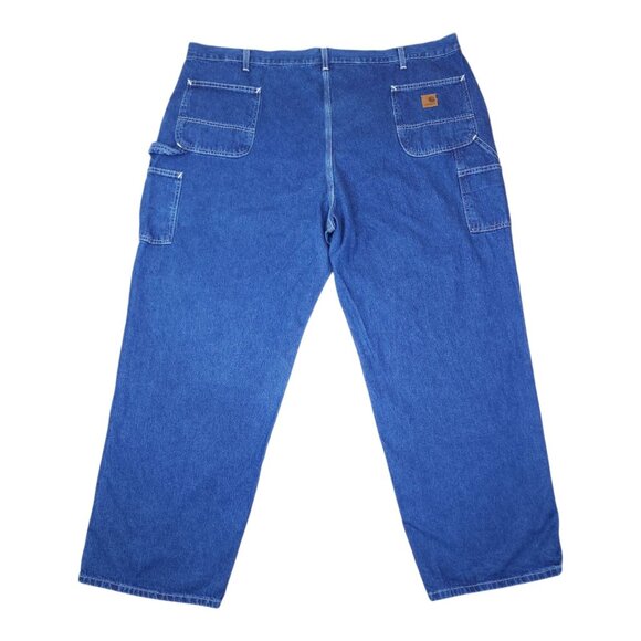 Carhartt B13 Dungaree Fit Mens Blue Denim Jeans 50x32 100% Cotton Workwear - Picture 6 of 6